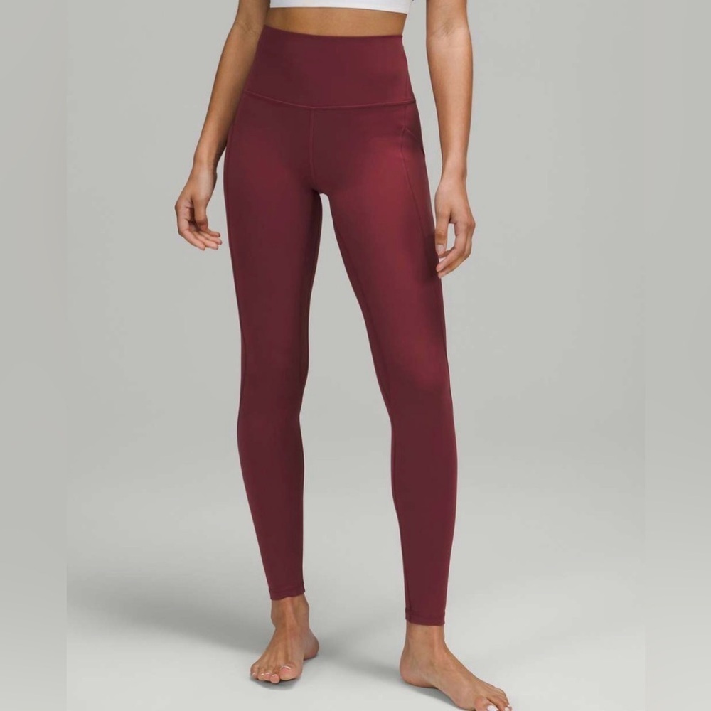 Lululemon NWT Align High-Rise 28" Leggings Pockets Nulux Mulled Wine Size 12